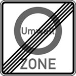 Znak drogowy: koniec strefy Umweltzone