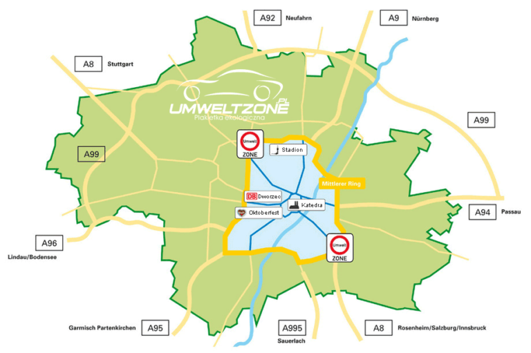 Monachium – Umweltzone.pl – Plakietka ekologiczna Umweltzone